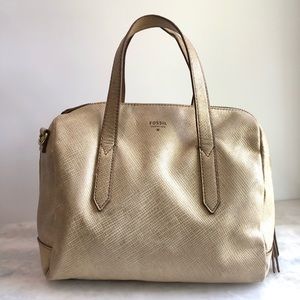 FOSSIL Leather Gold Medium Shoulder Bag